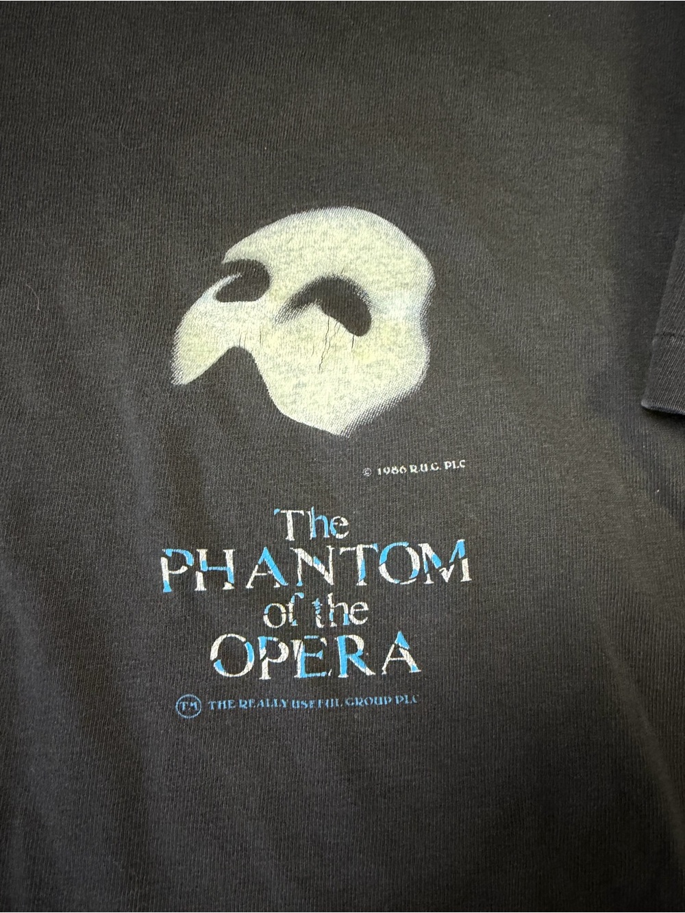 1986 Phantom of the Opera Black Graphic Tee Single Stitch Glow In The Dark - Picture 2 of 4
